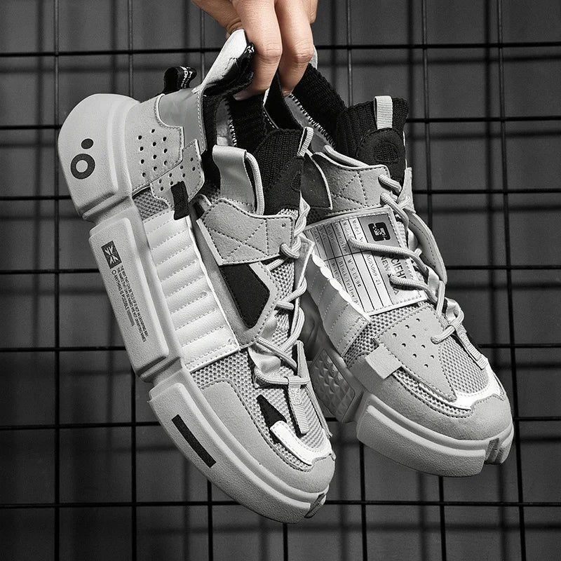 Asymmetrical Sneaker Layered Support Shock-Absorbing Sole – Flint