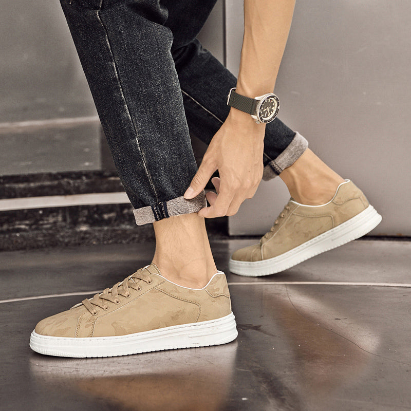 Leather Sneaker Textured Upper Low Profile – Fenro