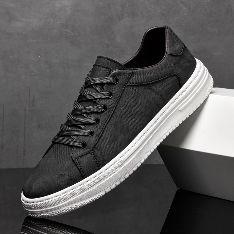 Leather Sneaker Textured Upper Low Profile – Fenro
