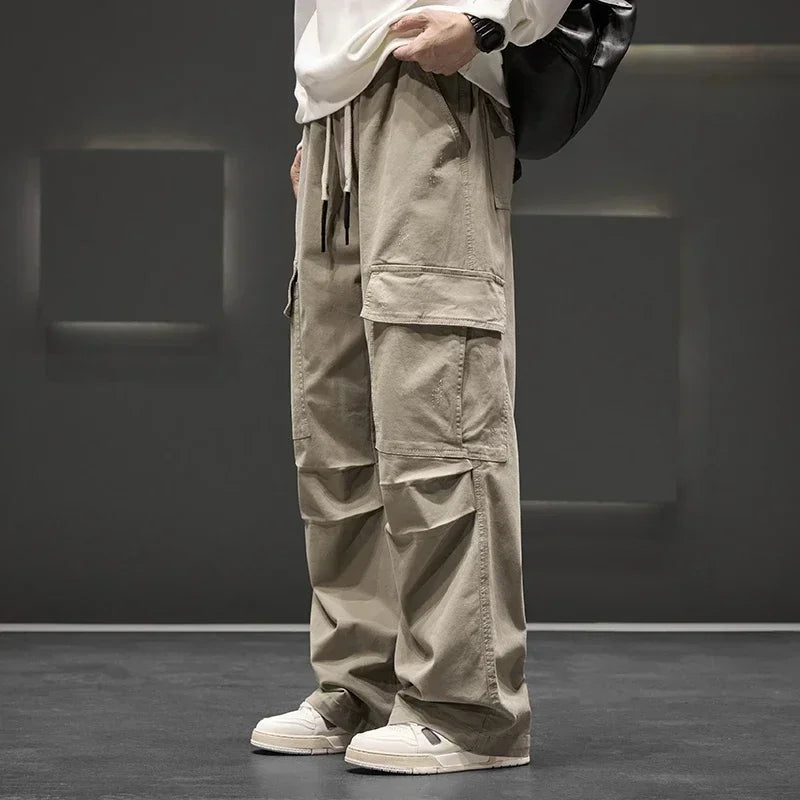 Wide-Leg Cargo Pants Relaxed Fit Streetwear – Langston