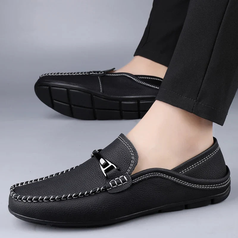 Leather Loafer Cushioned Footbed Flexible Sole – Sarro