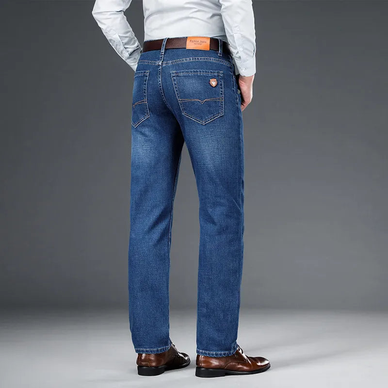 Stretch Cotton Denim Jeans Structured Fit – Mercer
