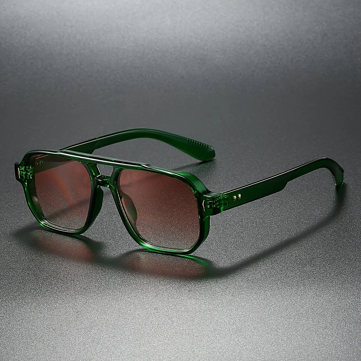 Retro Square Frame Sunglasses Double Bridge UV400 – Varro