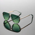 Aviator Sunglasses Polished Metal Frame Retro Lens – Darro
