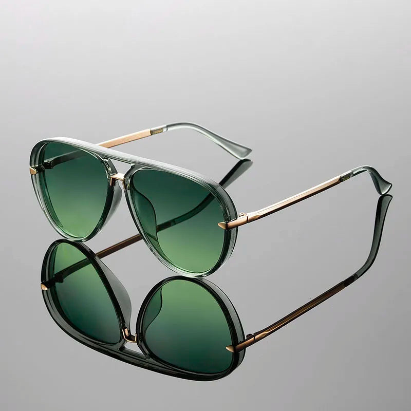 Aviator Sunglasses Polished Metal Frame Retro Lens – Darro