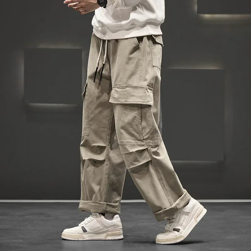 Wide-Leg Cargo Pants Relaxed Fit Streetwear – Langston