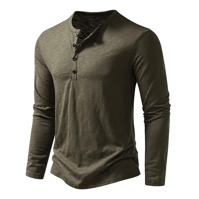 Cotton Henley Slim Fit Short Sleeve – Pave