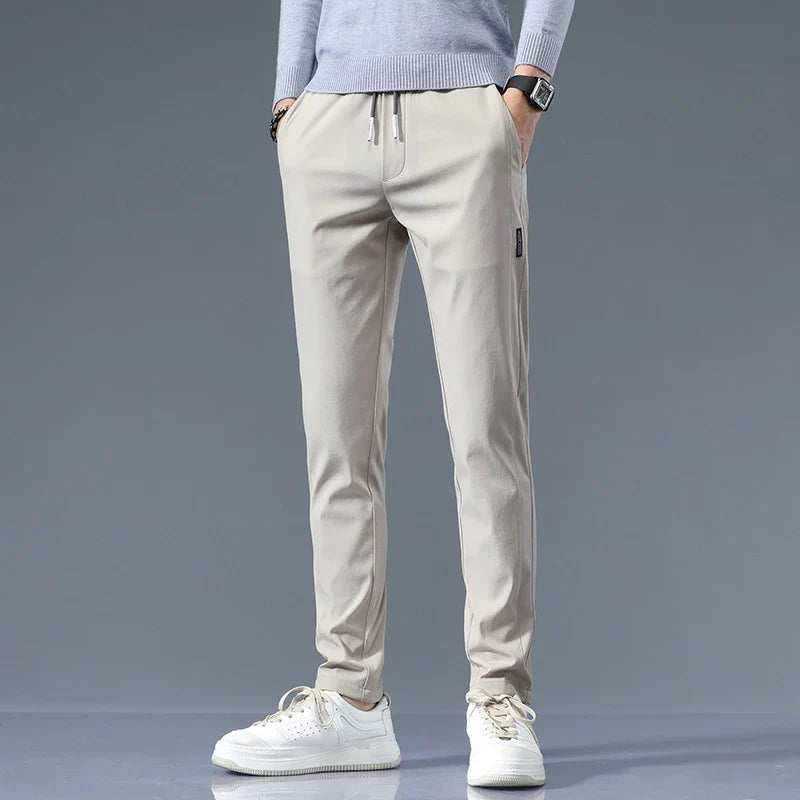 Slim Fit Cotton Blend Trousers – Spence