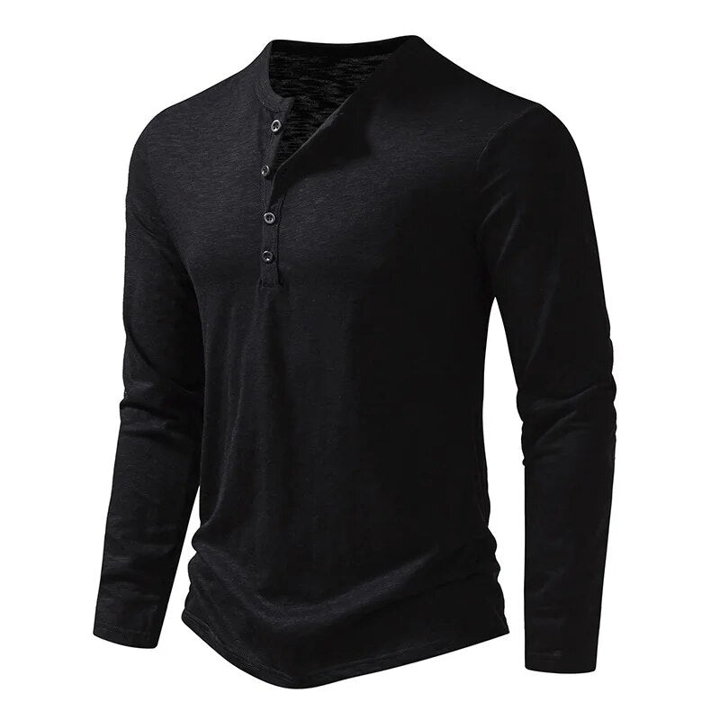 Cotton Henley Slim Fit Short Sleeve – Pave