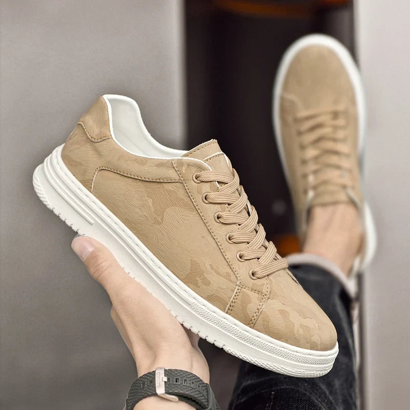 Leather Sneaker Textured Upper Low Profile – Fenro