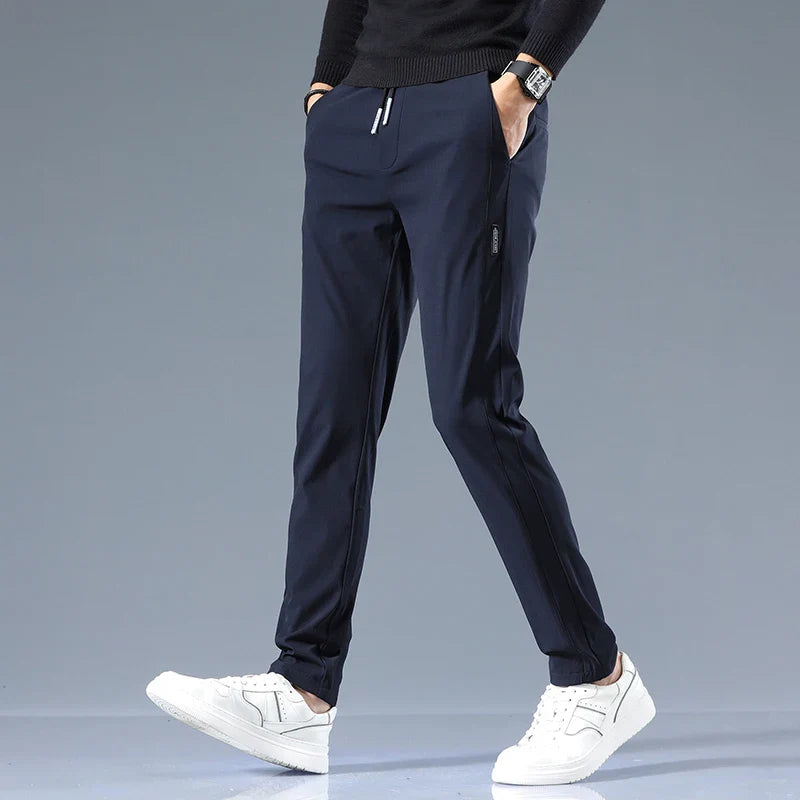 Slim Fit Cotton Blend Trousers – Spence