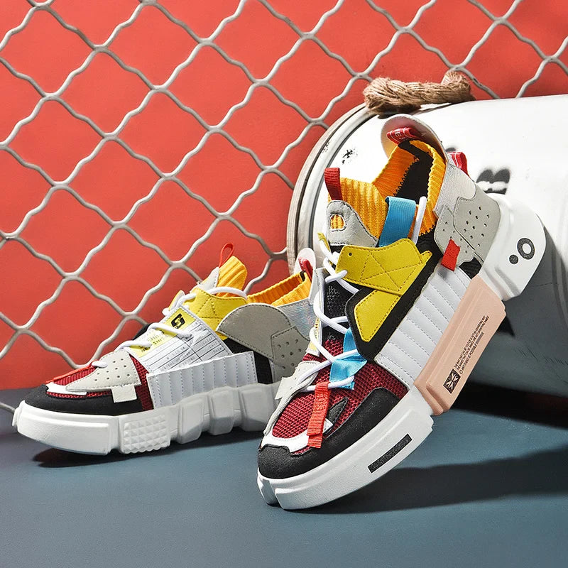 Asymmetrical Sneaker Layered Support Shock-Absorbing Sole – Flint