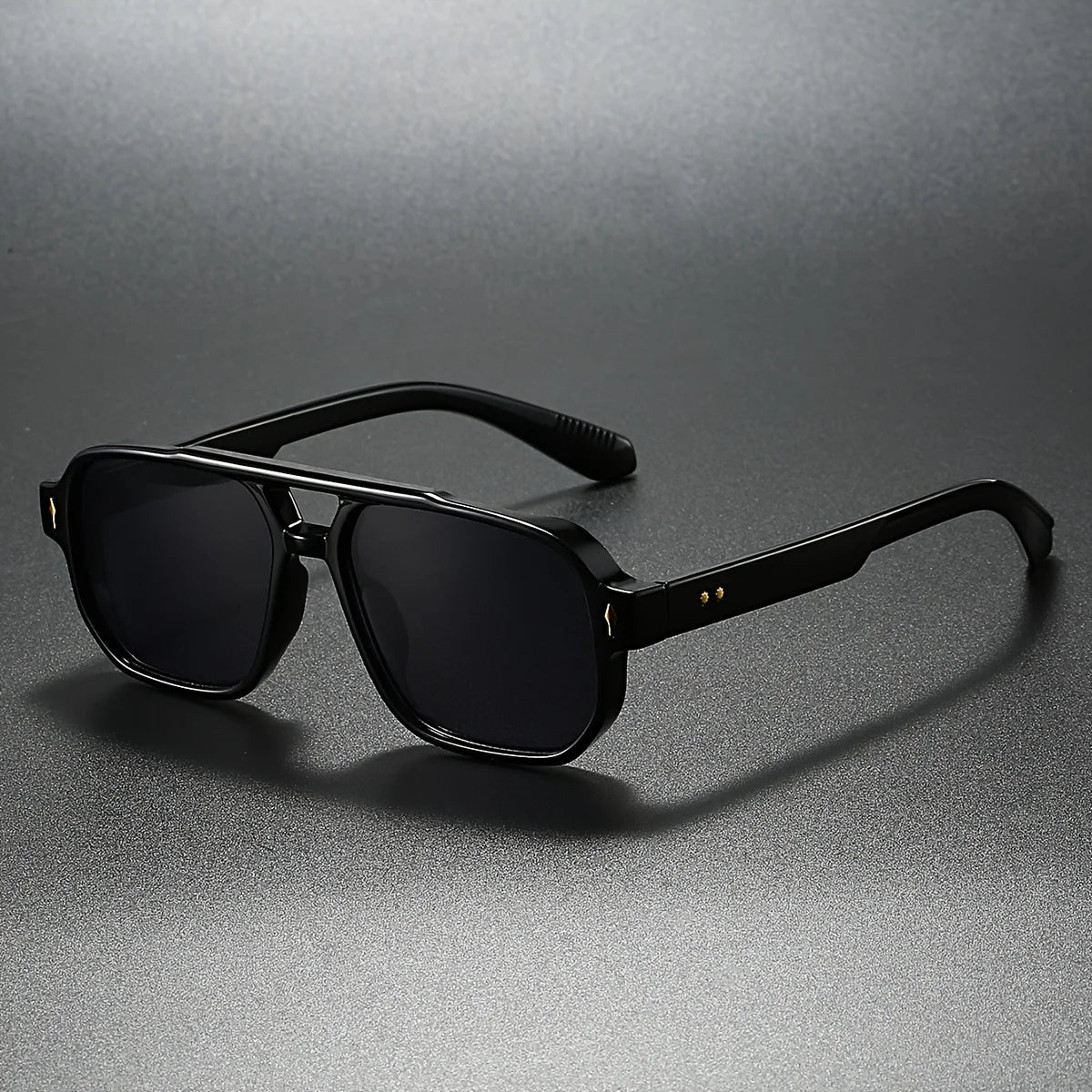 Retro Square Frame Sunglasses Double Bridge UV400 – Varro