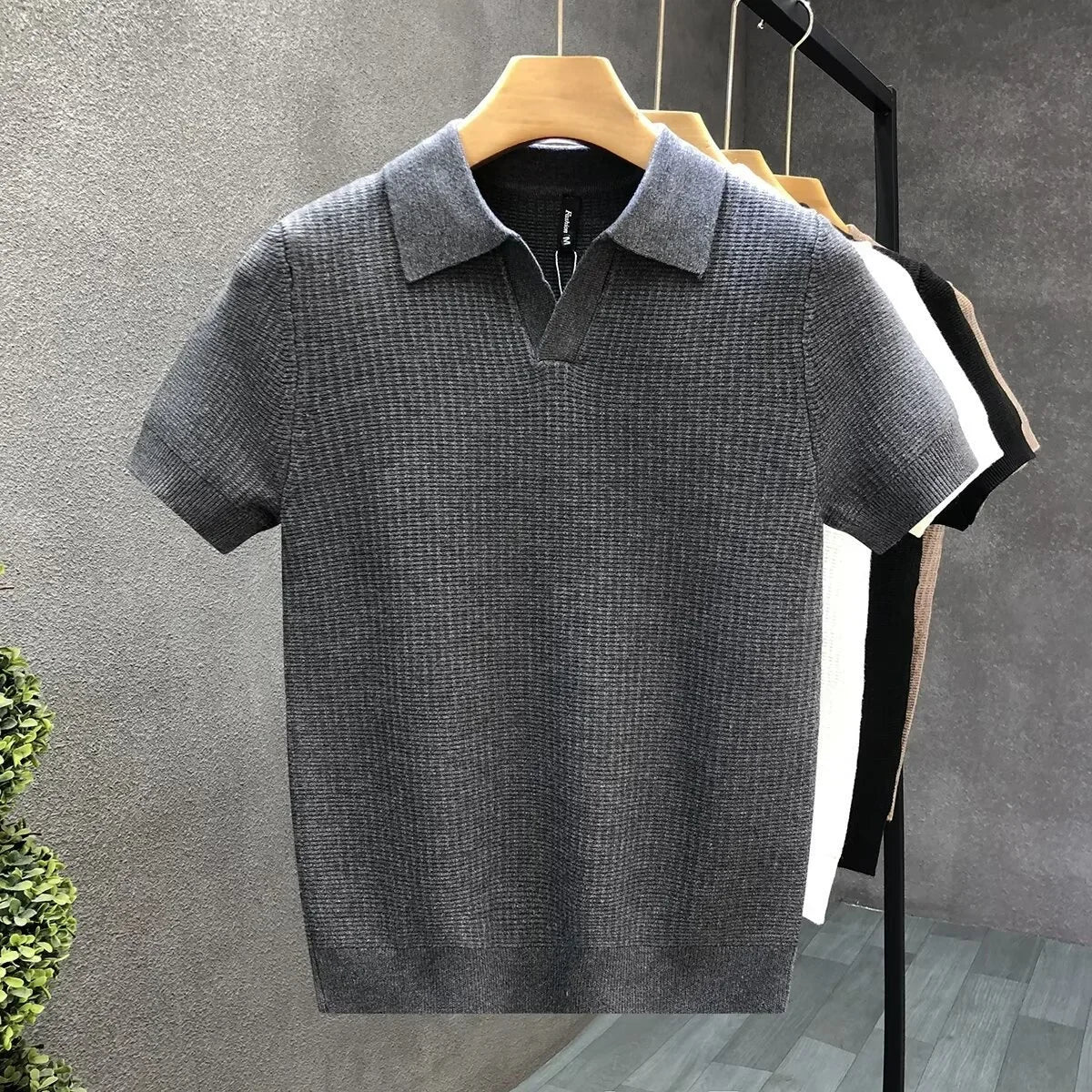 Knit Polo Short Sleeve Open Collar Ribbed Trim – Aldo