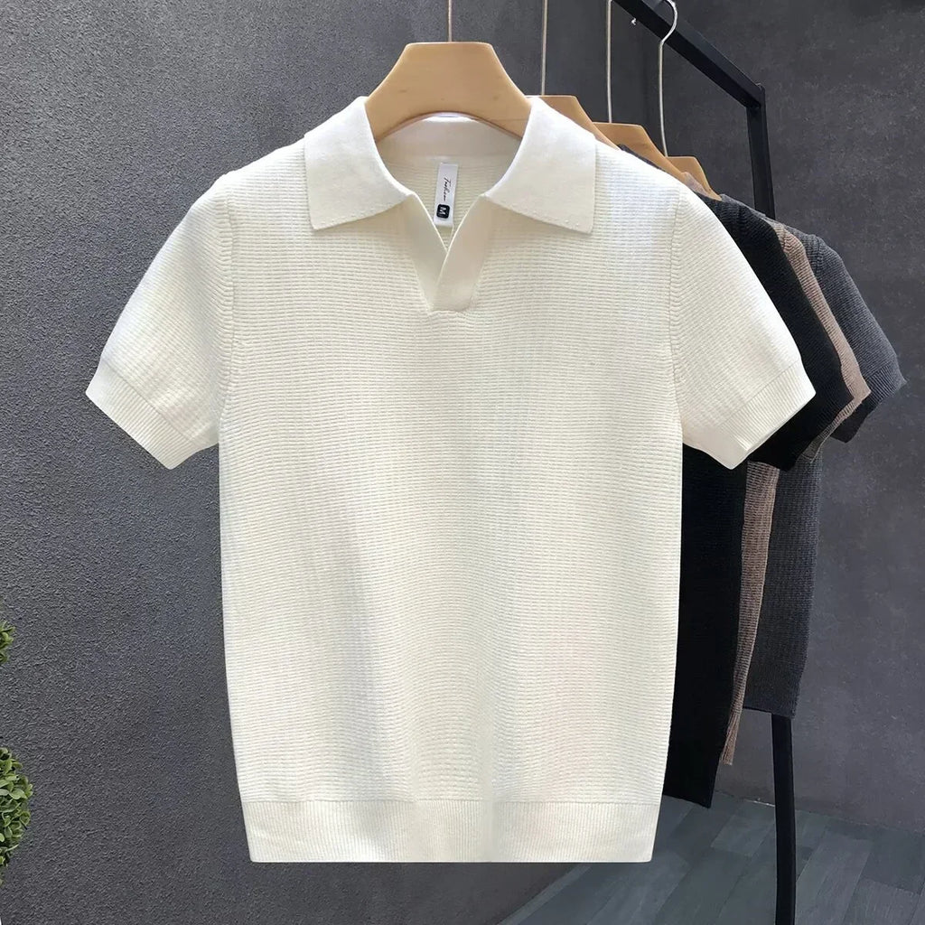 Knit Polo Short Sleeve Open Collar Ribbed Trim – Aldo