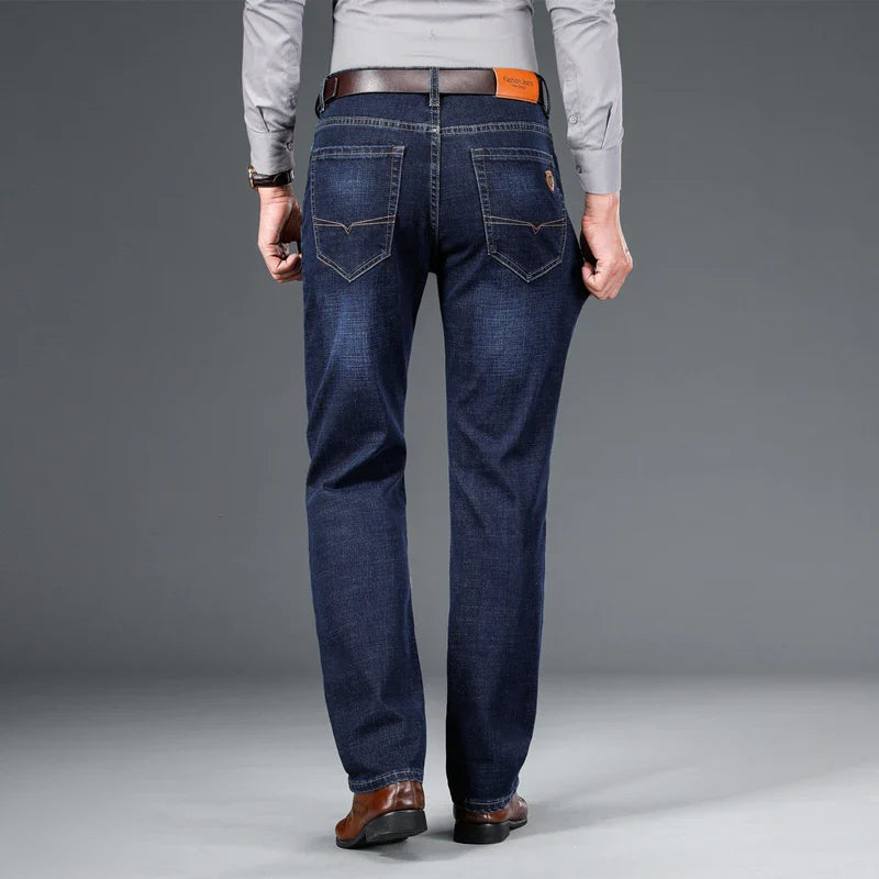 Stretch Cotton Denim Jeans Structured Fit – Mercer