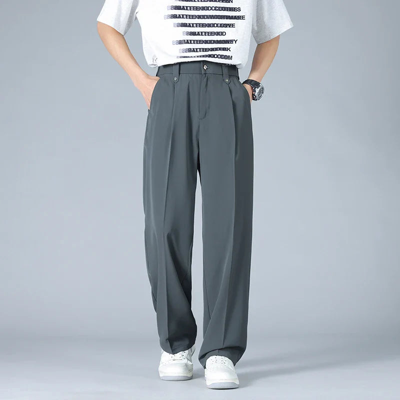 Pleated Dress Trousers Relaxed Fit Stretch Woven – Drift