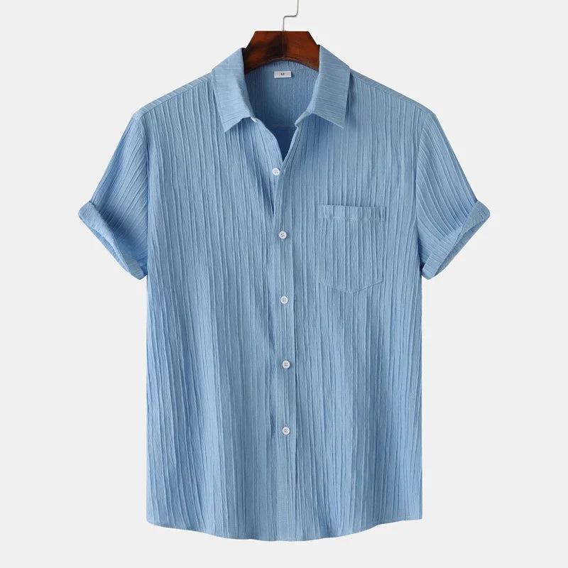 Linen Cotton Blend Shirt Spread Collar Classic Fit – Pier