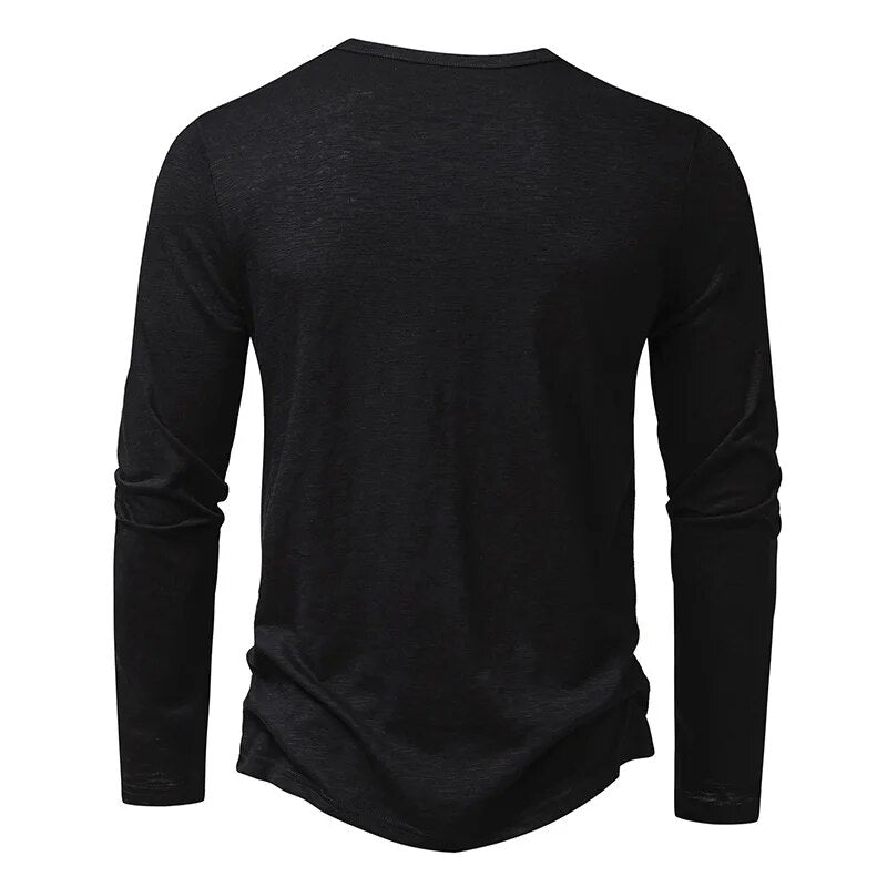 Cotton Henley Slim Fit Short Sleeve – Pave