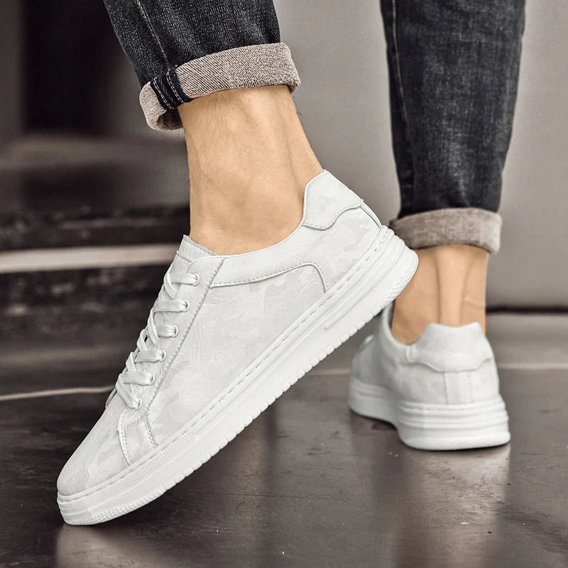 Leather Sneaker Textured Upper Low Profile – Fenro