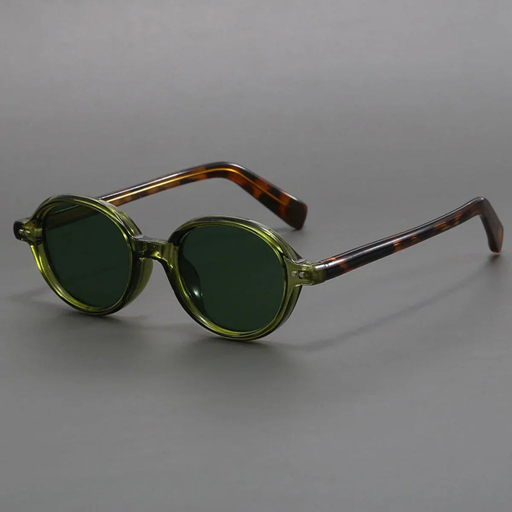 Round Polarized Sunglasses Translucent Arms Vintage Frame – Carro