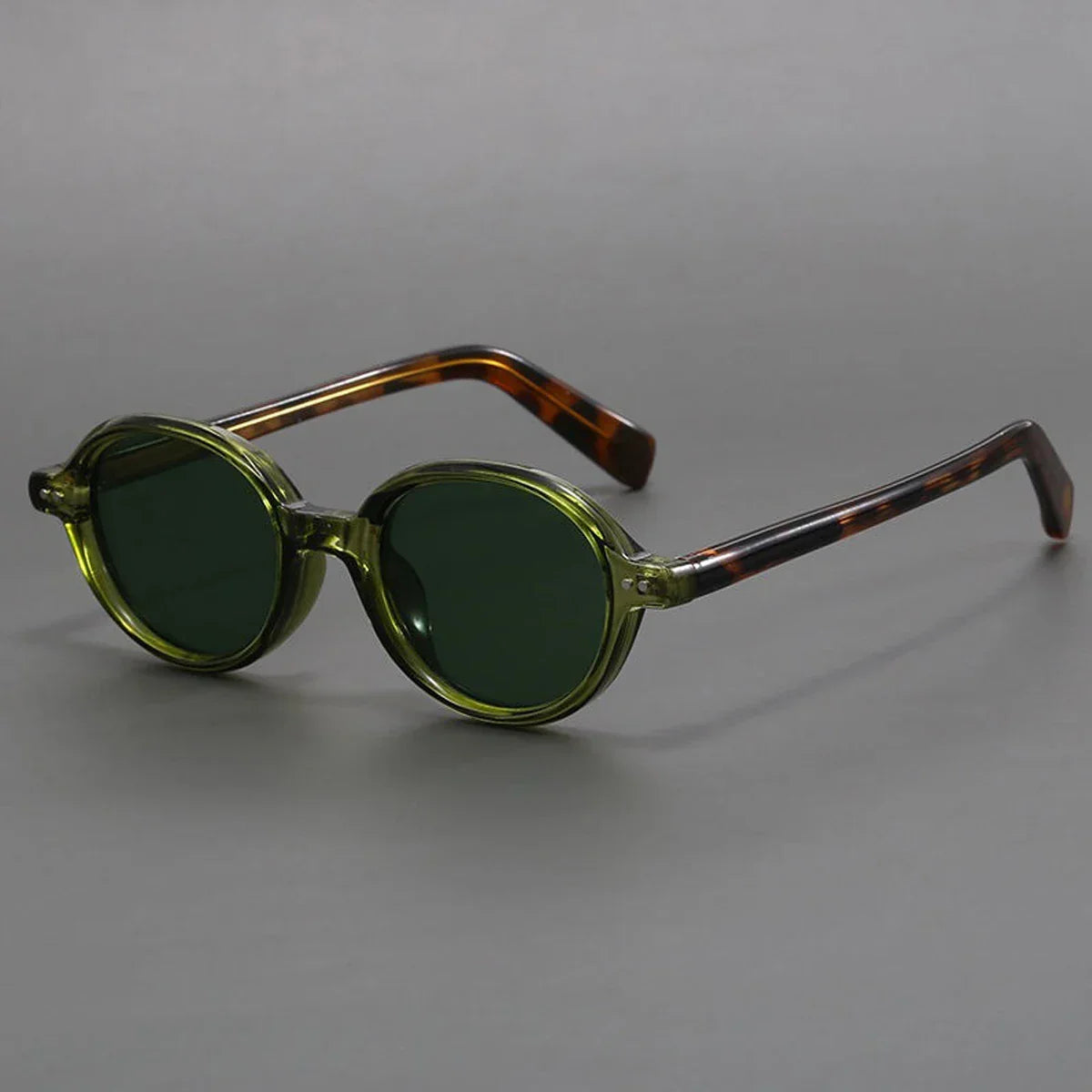 Round Polarized Sunglasses Translucent Arms Vintage Frame – Carro