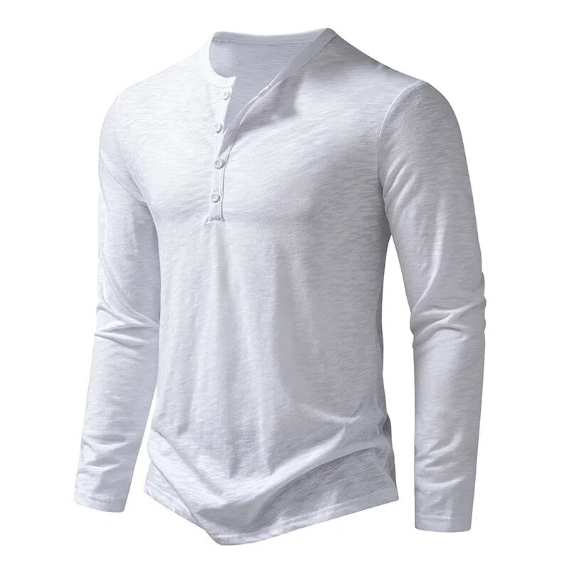 Cotton Henley Slim Fit Short Sleeve – Pave