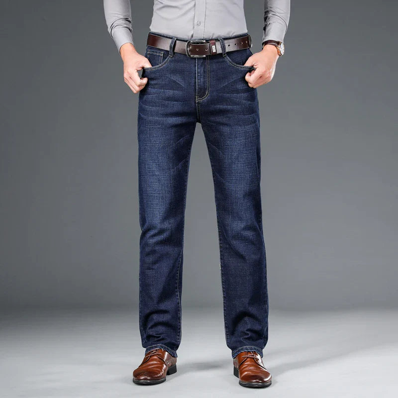 Stretch Cotton Denim Jeans Structured Fit – Mercer