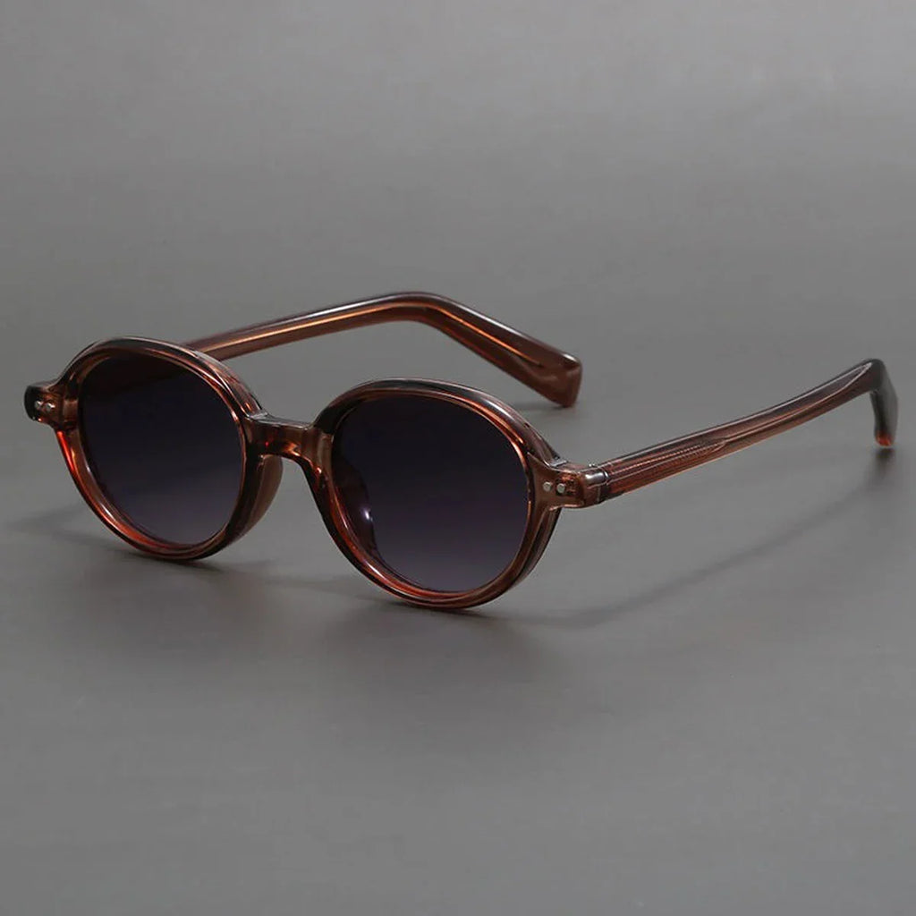 Round Polarized Sunglasses Translucent Arms Vintage Frame – Carro