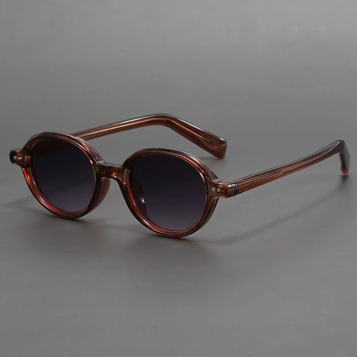 Round Polarized Sunglasses Translucent Arms Vintage Frame – Carro