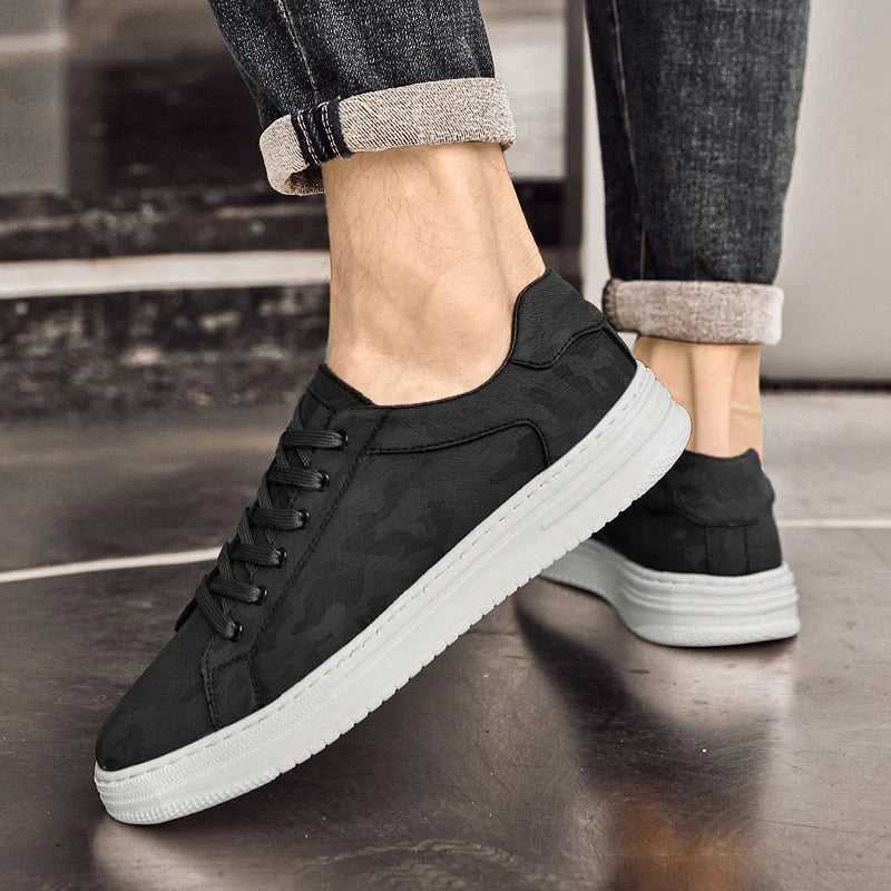 Leather Sneaker Textured Upper Low Profile – Fenro