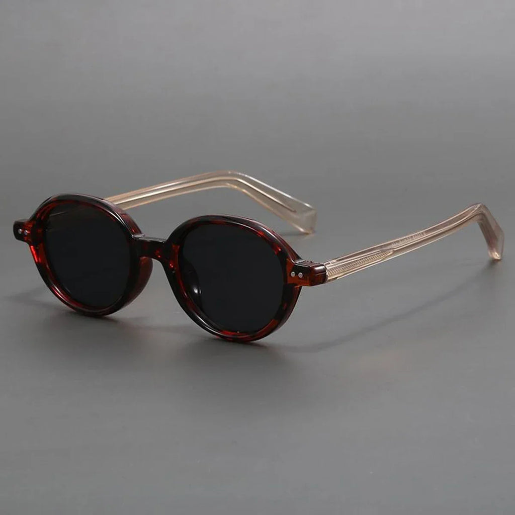 Round Polarized Sunglasses Translucent Arms Vintage Frame – Carro