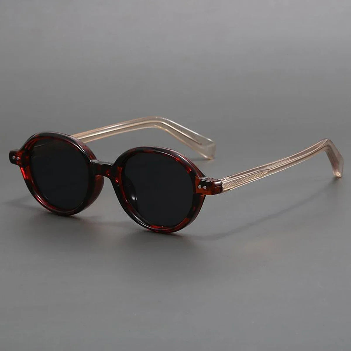 Round Polarized Sunglasses Translucent Arms Vintage Frame – Carro