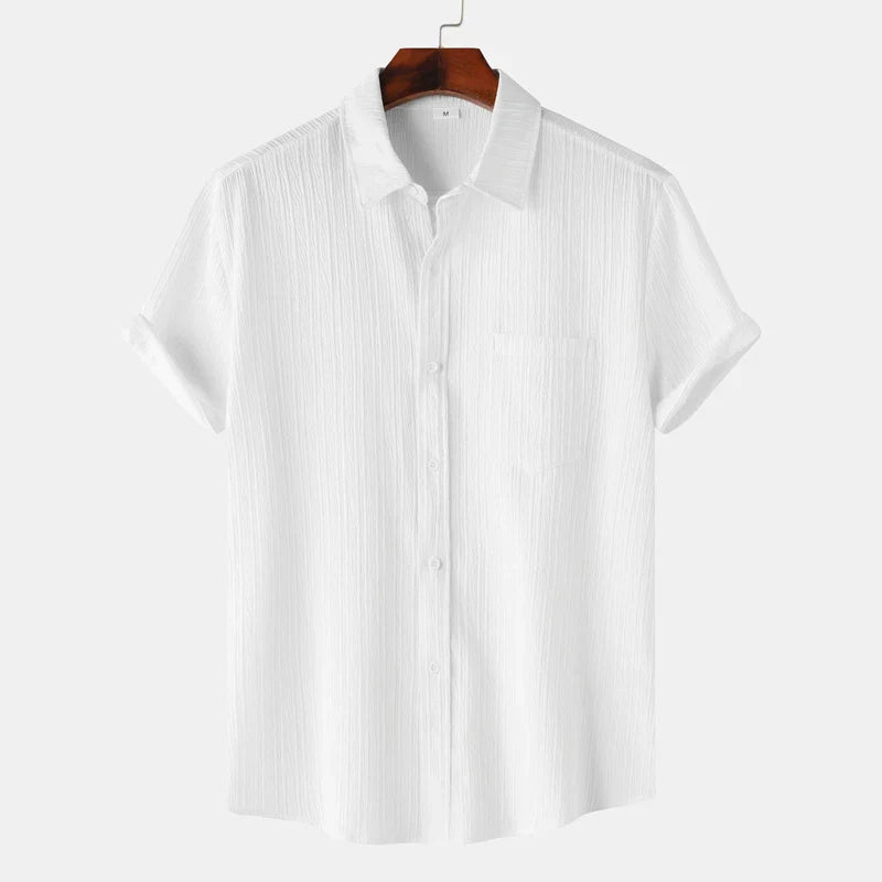 Linen Cotton Blend Shirt Spread Collar Classic Fit – Pier