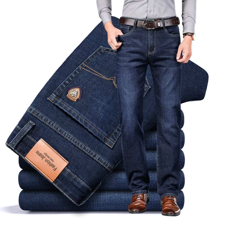 Stretch Cotton Denim Jeans Structured Fit – Mercer