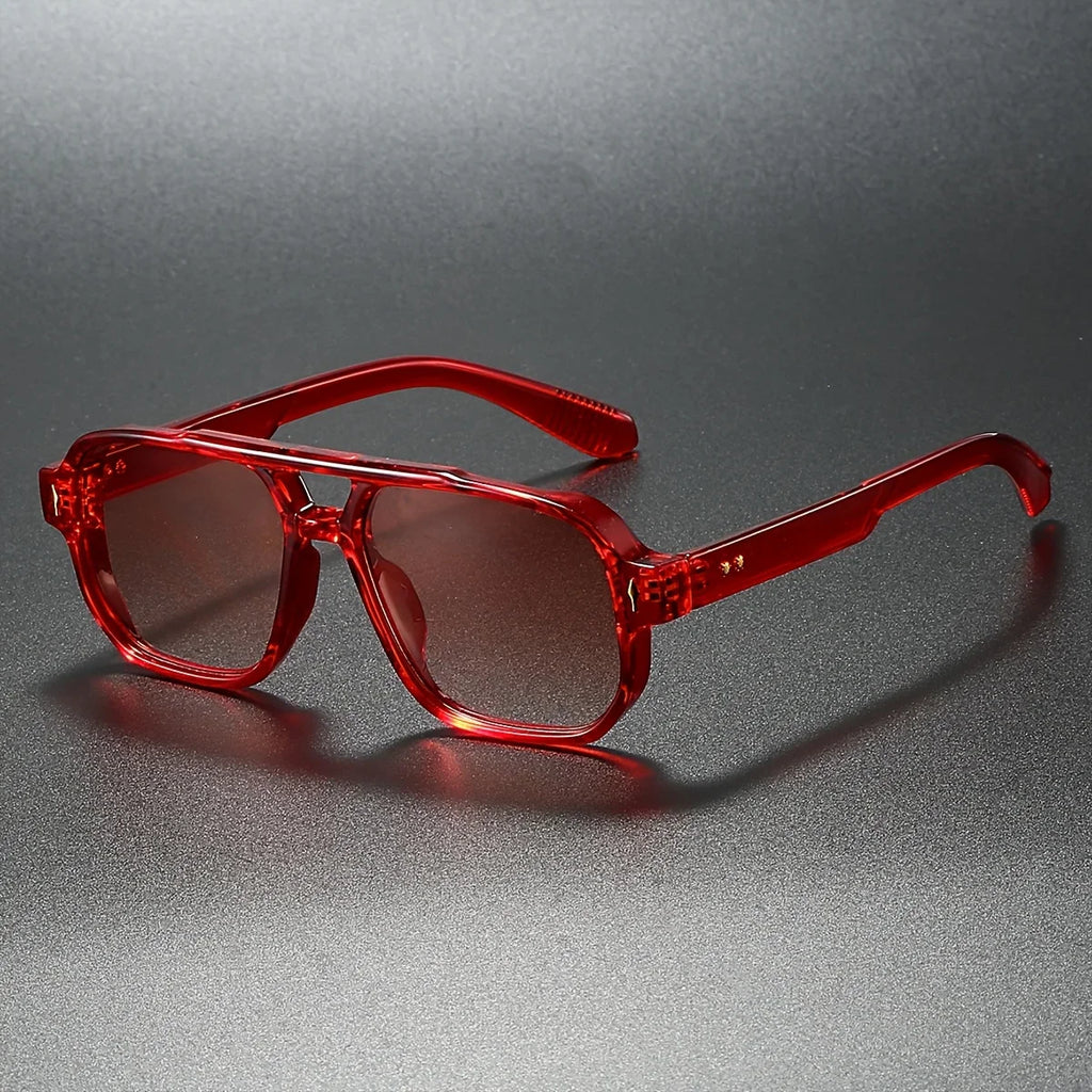 Retro Square Frame Sunglasses Double Bridge UV400 – Varro