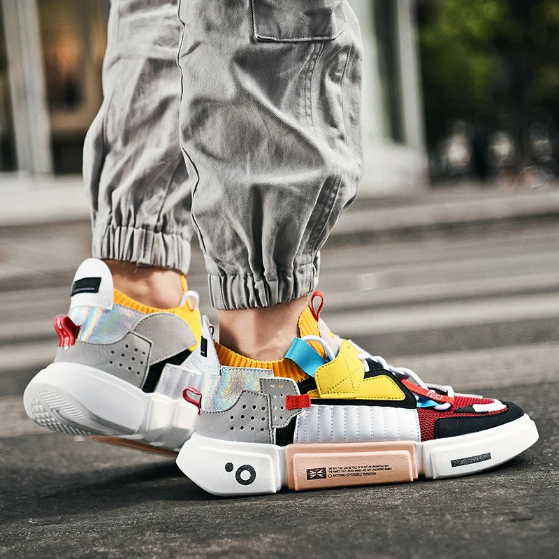 Asymmetrical Sneaker Layered Support Shock-Absorbing Sole – Flint