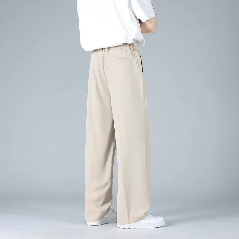 Pleated Dress Trousers Relaxed Fit Stretch Woven – Drift