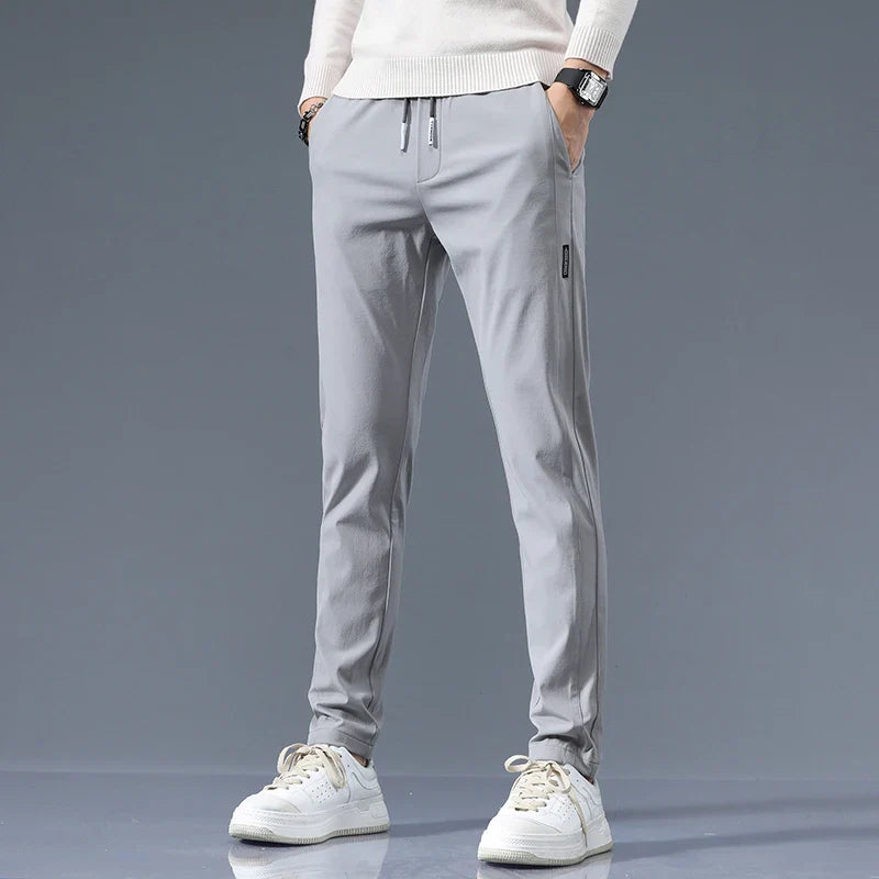 Slim Fit Cotton Blend Trousers – Spence