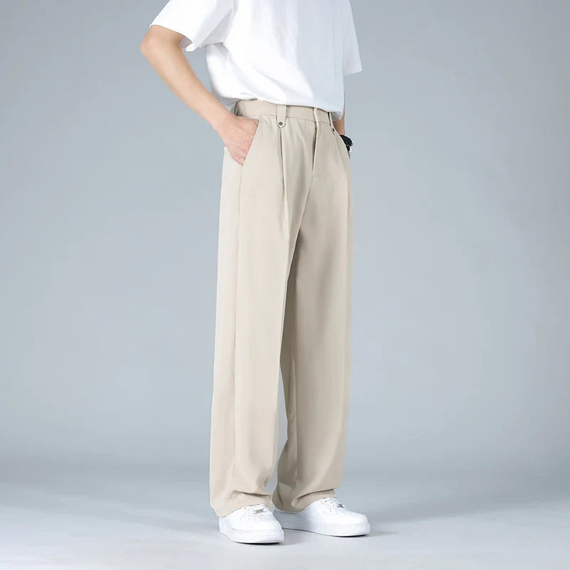 Pleated Dress Trousers Relaxed Fit Stretch Woven – Drift