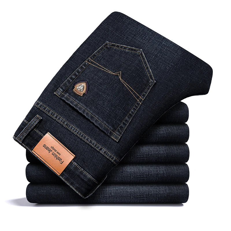 Stretch Cotton Denim Jeans Structured Fit – Mercer
