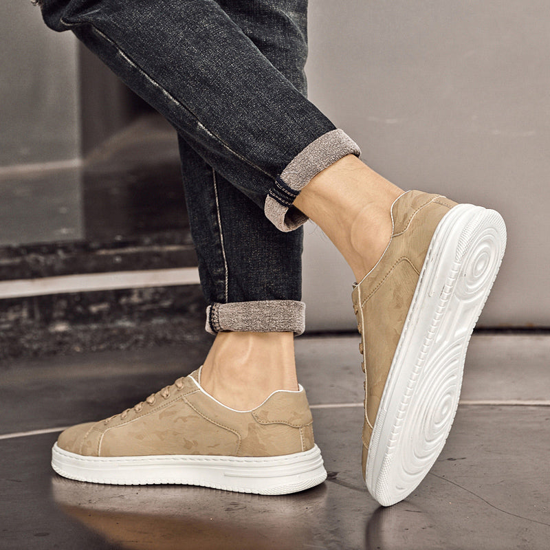 Leather Sneaker Textured Upper Low Profile – Fenro
