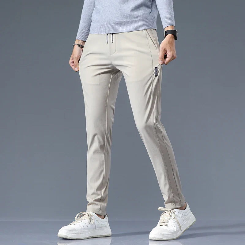 Slim Fit Cotton Blend Trousers – Spence