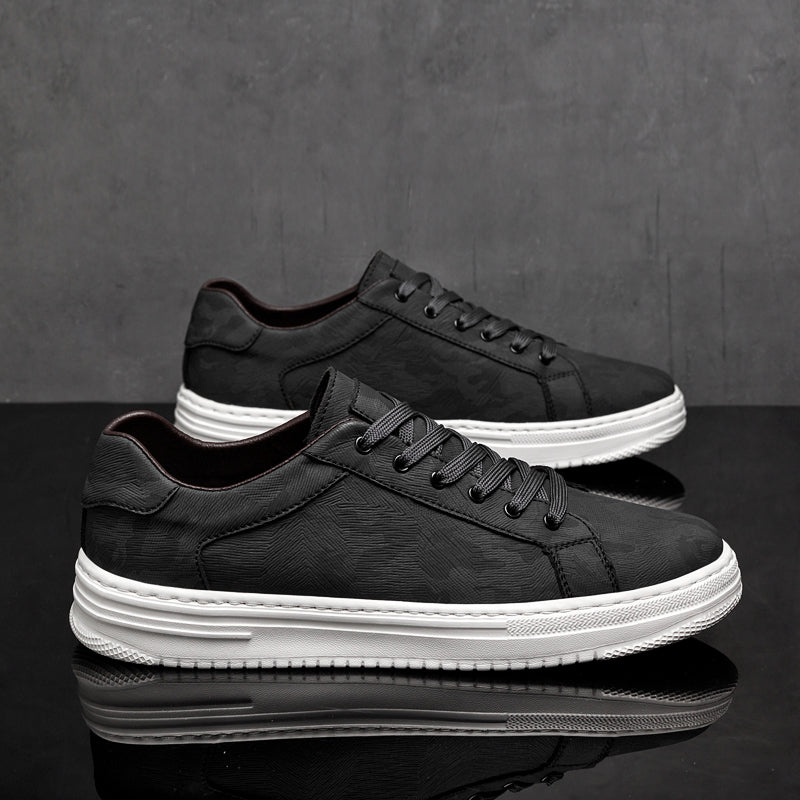 Leather Sneaker Textured Upper Low Profile – Fenro