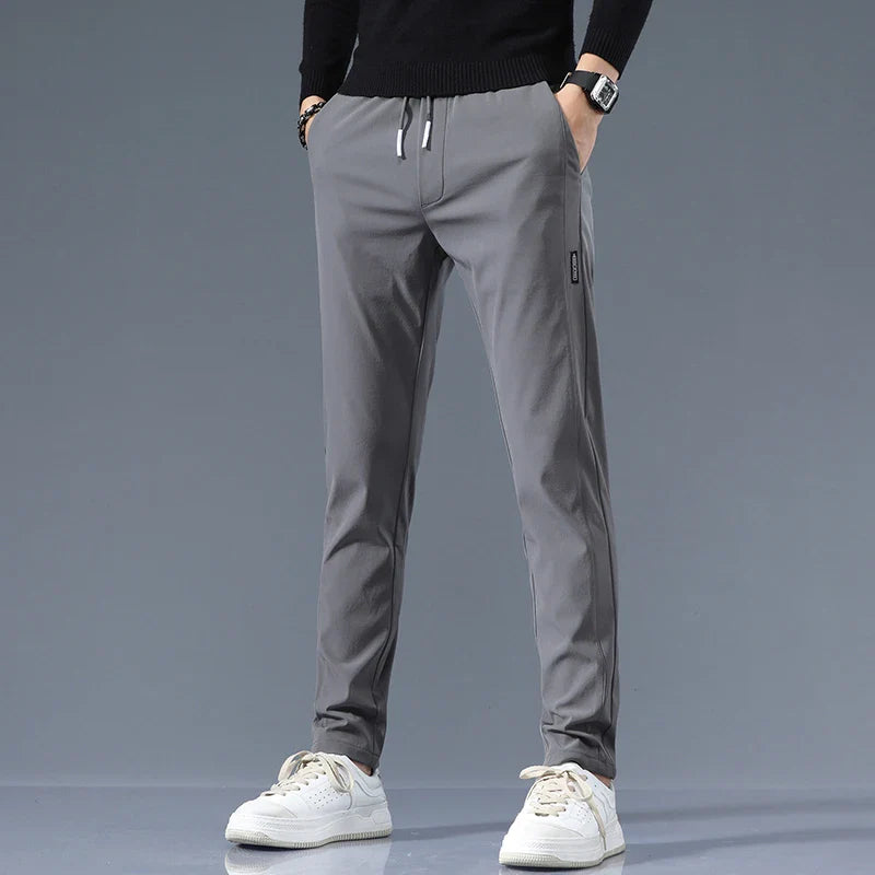Slim Fit Cotton Blend Trousers – Spence
