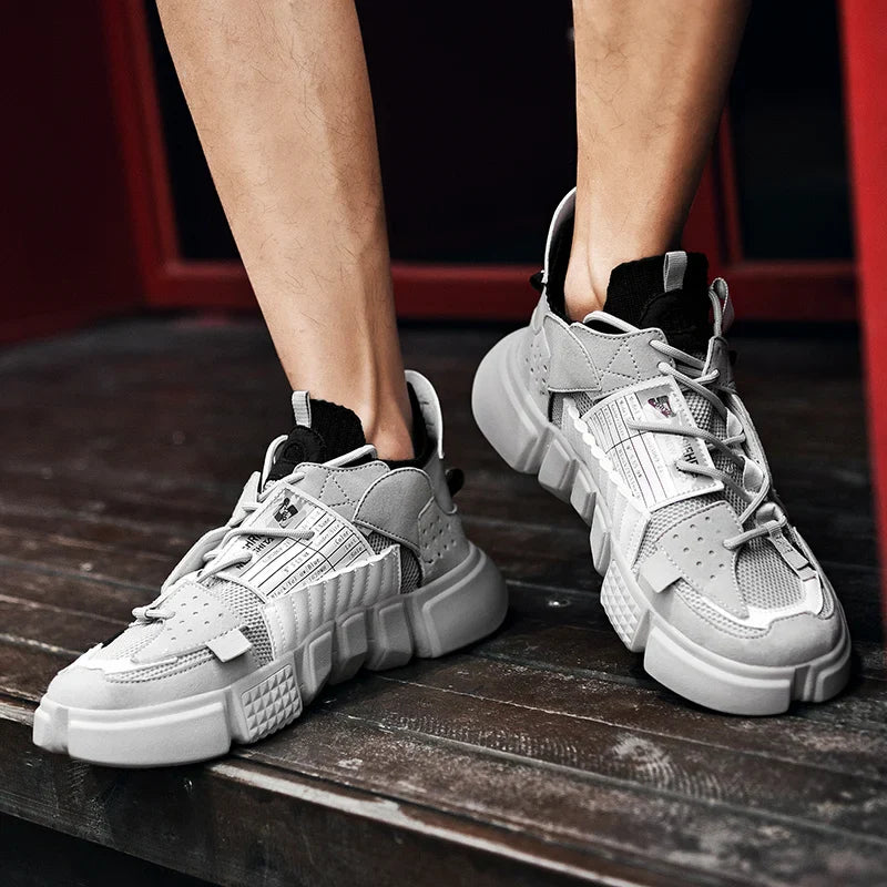 Asymmetrical Sneaker Layered Support Shock-Absorbing Sole – Flint