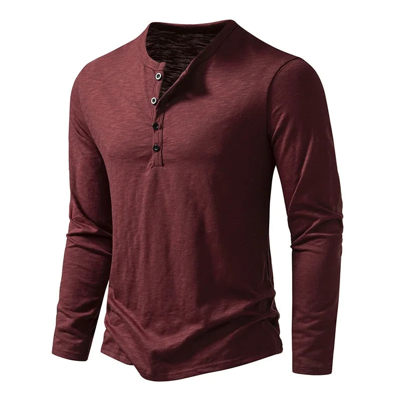 Cotton Henley Slim Fit Short Sleeve – Pave