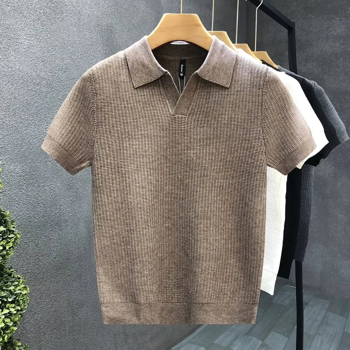Knit Polo Short Sleeve Open Collar Ribbed Trim – Aldo