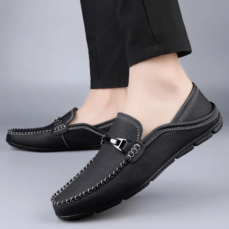 Leather Loafer Cushioned Footbed Flexible Sole – Sarro