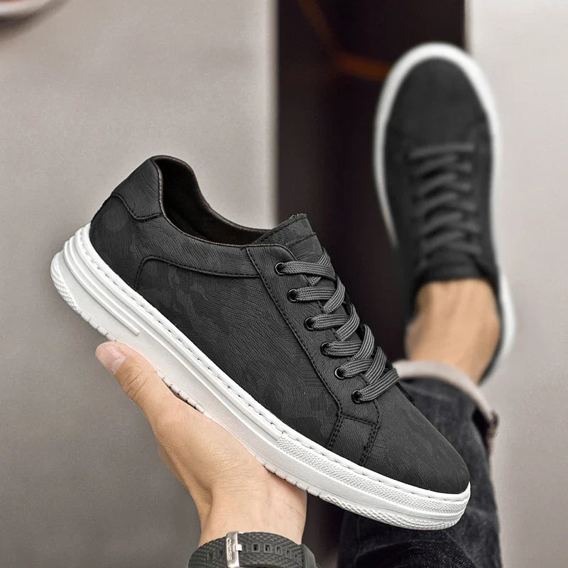 Leather Sneaker Textured Upper Low Profile – Fenro